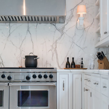 Statuario Marble Kitchen Countertops & Backsplash