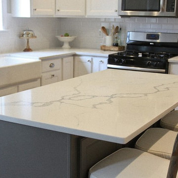 Statuario Venato Engineered Quartz Kitchen