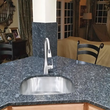 Steel Grey Granite Countertop. Full Backsplash