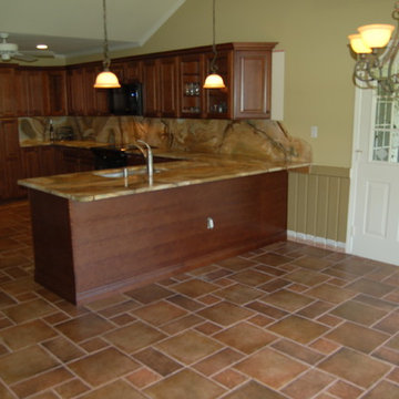 Stone Wood Quartzite Kitchen