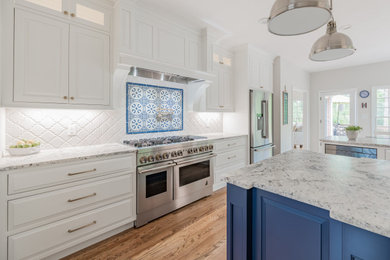 Example of a mid-sized transitional kitchen design in Raleigh