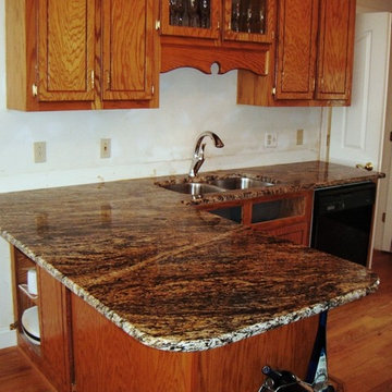 STORMY NIGHT GRANITE for Oak Cabinets