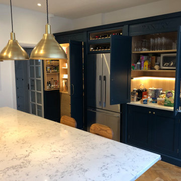 Stunning classic dark blue kitchen with a cafe style feel