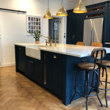 Stunning classic dark blue kitchen with a cafe style feel