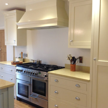 Stunning, cream handmade traditional kitchen with large island and open plan she