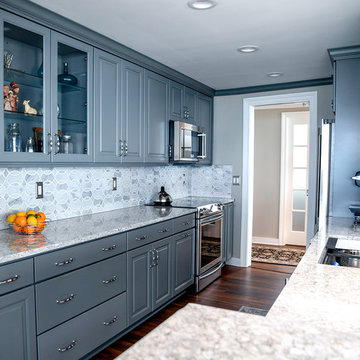 Stunning Gray cabinets with Berwyn Cambria countertops