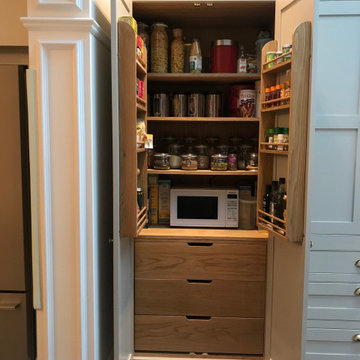 Stunning handmade kitchen with full height beaded cabinets including larder and