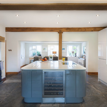 Stunning Open plan light grey and dusk grey kitchen