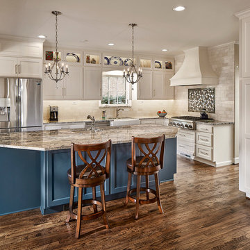Stunning Traditional Kitchen with a Pop of Color