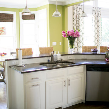 Stunning White and Fresh Green Kitchen Space
