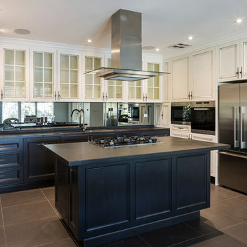 Stylish hand painted kitchen in Wahroonga