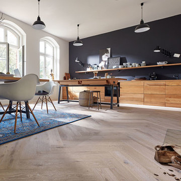Suburban house - engineered oak herringbone floor