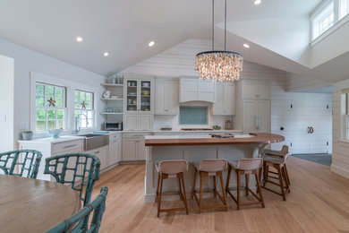 This is an example of a nautical kitchen in Boston.