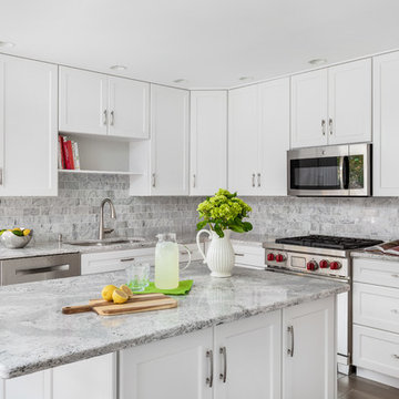Summerhill Cambria Quartz with Shaker White Cabinets