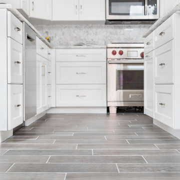 Summerhill Cambria Quartz with Shaker White Cabinets