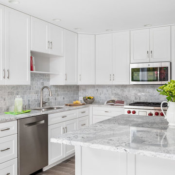 Summerhill Cambria Quartz with Shaker White Cabinets