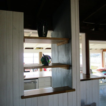 Sunny Beach-'y' Kitchen,   Demo to Cabinets.  Let the light  in!