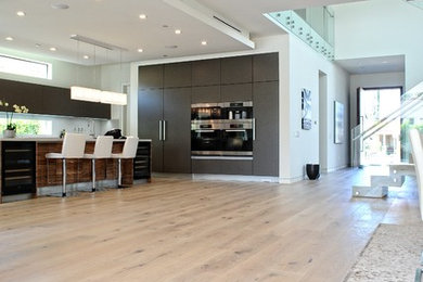 Kitchen - contemporary light wood floor kitchen idea in Los Angeles