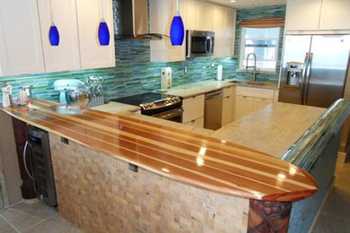 Surfboard Countertop for a Kitchen