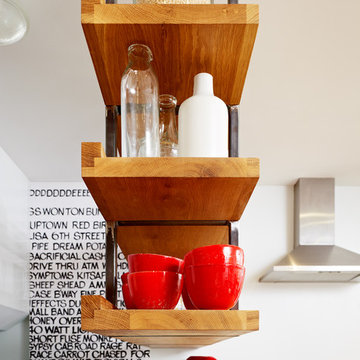 Suspended Open Shelves - Williamsburg Renovation
