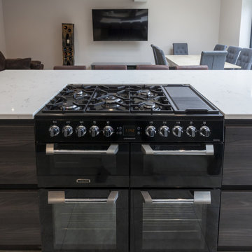 Swiss Elm Onyx & Lava Grey Bespoke Handle-Less Kitchen