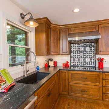 Symmes Township Transitional Kitchen Remodel with Yellow Island