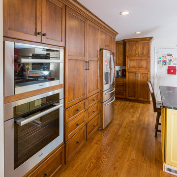 Symmes Township Transitional Kitchen Remodel with Yellow Island