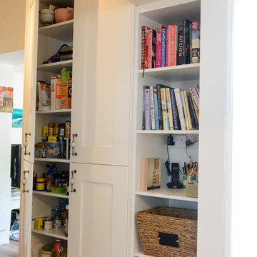 Tall larder storage with adjustable shelves