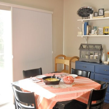 That Mama Gretchen Breakfast Nook with Bali VertiCell Shades from Blinds.com