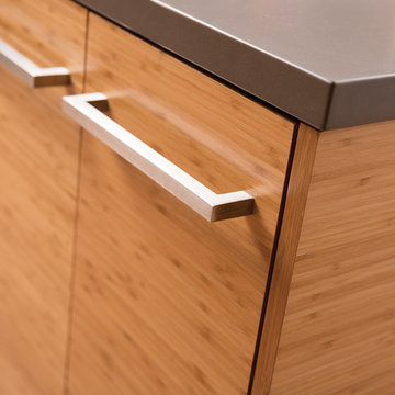 The Beauty of Bamboo: Close Up of Bamboo Cabinetry with Vertical Grain Texture