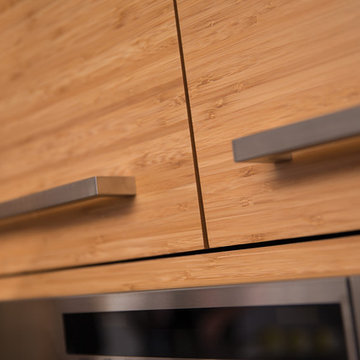 The Beauty of Bamboo: Close Up of Kitchen Cabinets with Horizontal Wood Grain