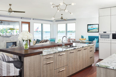 Example of a beach style kitchen design in Grand Rapids