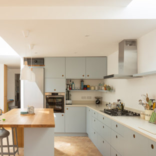 Design ideas for a contemporary kitchen in Cambridgeshire.
