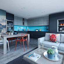 Loft living Grey, blue and coral