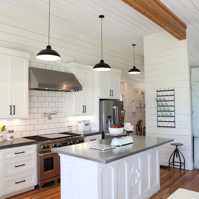 Kitchen - farmhouse kitchen idea in Austin