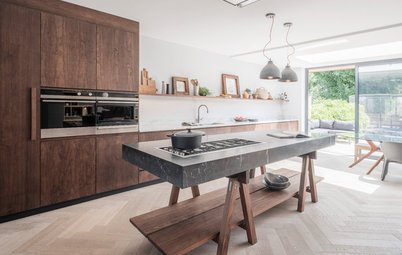 Rich Walnut Enhances a Contemporary Kitchen