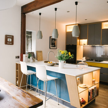 The Hobbs: Bespoke Plywood Kitchen With Unusual Kitchen Island Unit