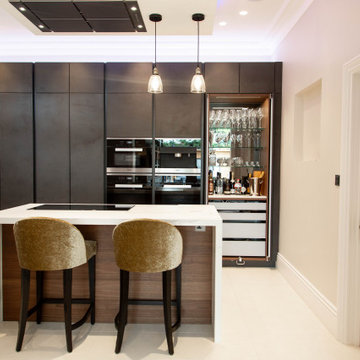 Concrete & Wood Veneer Leicht Kitchen in West London