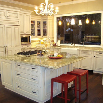 The Nolan Kitchen - Brookhaven's Springfield Door-off white,Thermador appliances