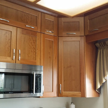 The Organized Transitional Kitchen - Recessed Natural Cherry Doors