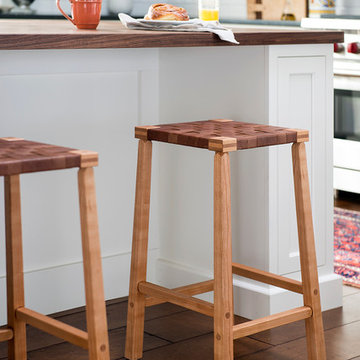 The Park Stool with leather seat