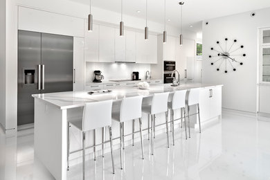 Inspiration for a contemporary kitchen remodel in Edmonton