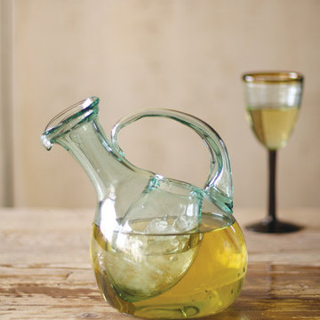Tilted White Wine Pitcher with Ice Pocket