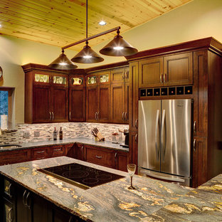 75 Beautiful Kitchen With Gray Backsplash And Blue Countertops Pictures Ideas August 21 Houzz