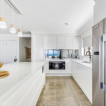 Timber and White Kitchen Miami