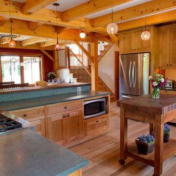 Timber Frame Kitchen with Custom Cabinetry