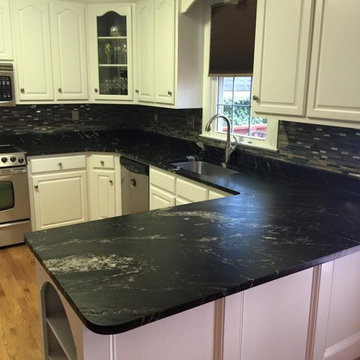 Titanium 3cm leathered granite