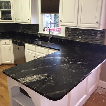 Titanium 3cm leathered granite