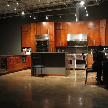 Tnted and sealed concrete floor in Chicago loft.