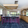Wood and Aubergine in a Stylish English Farmhouse Kitchen